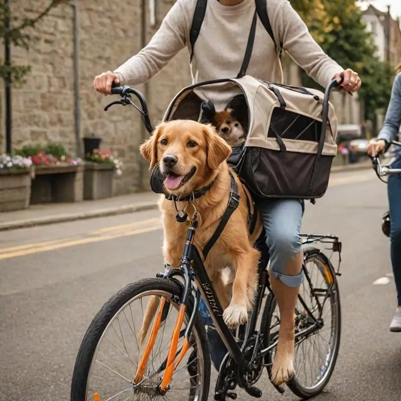 Przewóz psa na rowerze