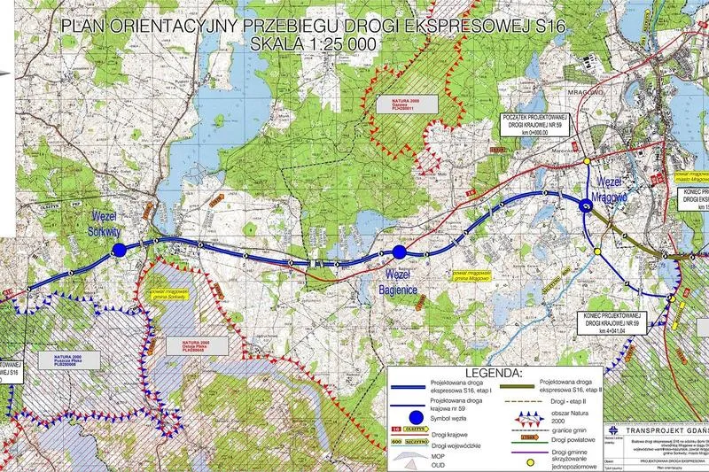 Trasa samochodowa Olsztyn-Mrągowo