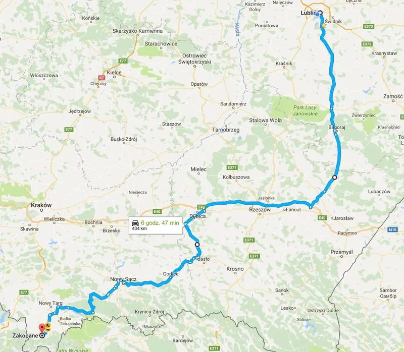 Trasy samochodowe Lublin